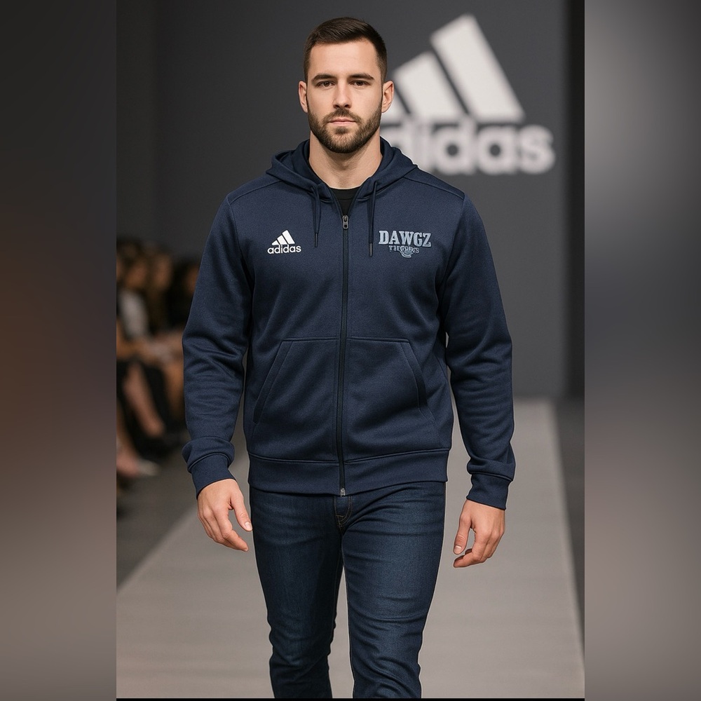 Adidas Navy Blue Zip-Up Hoodie